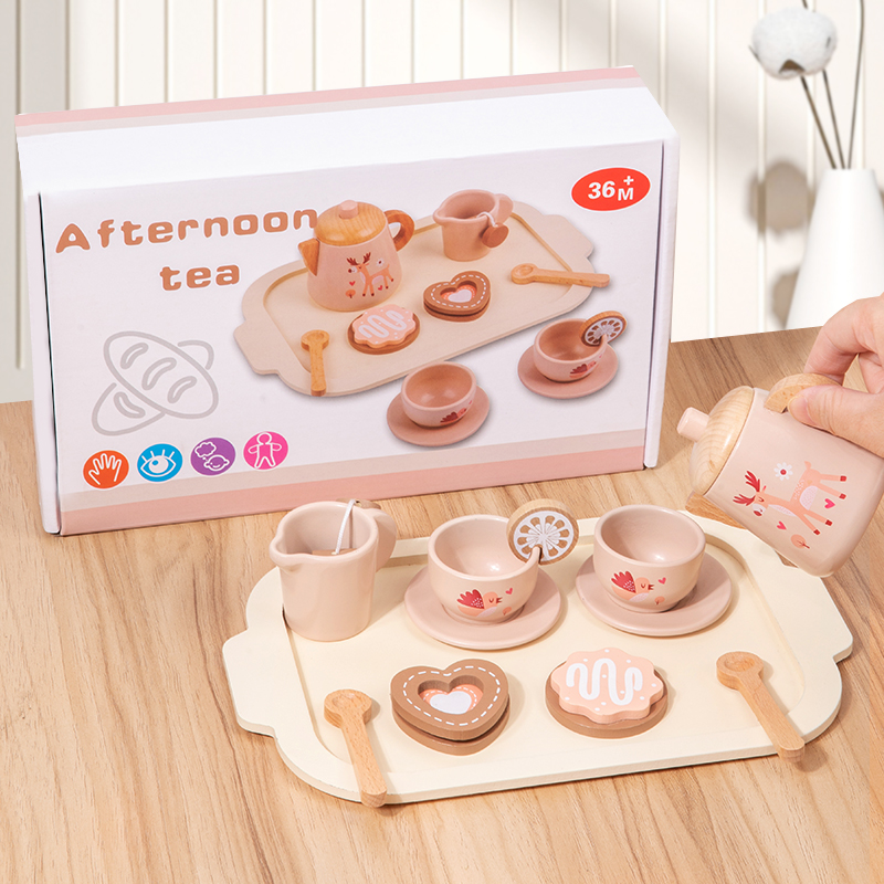 Afternoon Tea Set Wooden Toy P - đánh giá và giá Kids Outdoor Kitchen Accessories