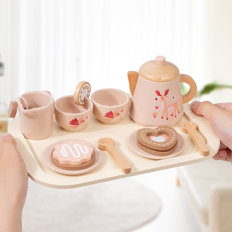 Afternoon Tea Set Wooden Toy P - đánh giá và giá Kids Outdoor Kitchen Accessories