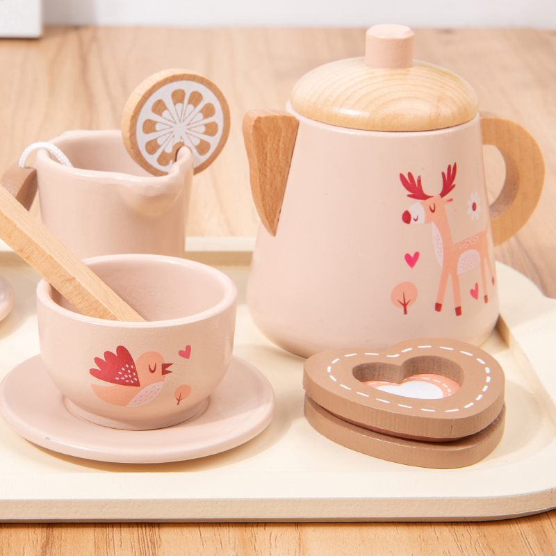 Afternoon Tea Set Wooden Toy P - đánh giá và giá Kids Outdoor Kitchen Accessories